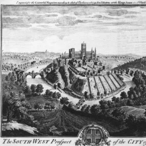 The South-West Prospect of the City of Durham, circa 1600 (engraving)