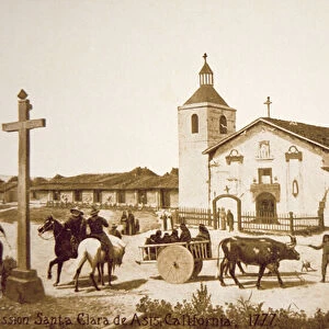 The Spanish Mission, Santa Clara de Asis, California in 1777 (litho)