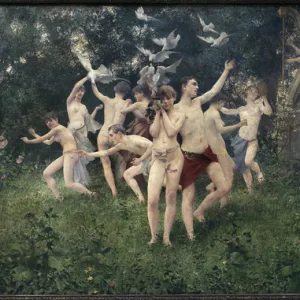 Spring Festival (allegorical scene). Painting by Karel Vitezslav Masek (1865-1927)