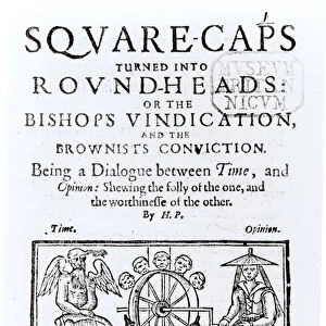 Square-Caps turned into Round Heads, 1642 (engraving) (b / w photo)