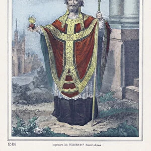 St Augustine (colour litho)