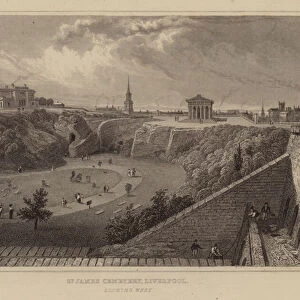St James Cemetery, Liverpool, looking West (engraving)