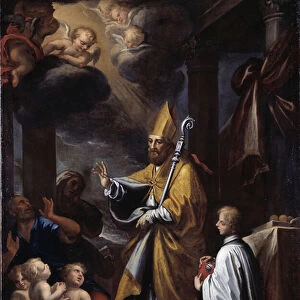 St Nicholas resurrecting three children (oil on canvas, 17th-18th century)