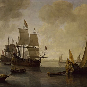 The States Yacht of Prince William II of Orange with other Shipping (oil on canvas)