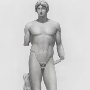 Statue of Apollo, ancient Roman marble sculpture (engraving)