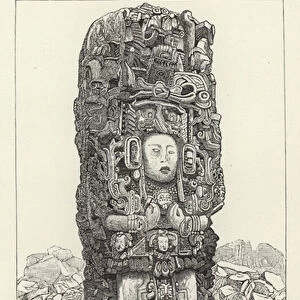 Statue at Copan (engraving)
