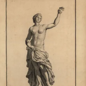 Statue of Flora, Roman goddess of flowers and spring, holding a posy of flowers