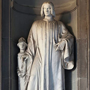 Statue of Laurent de Medicis, known as Laurent the Magnificent (Lorenzo il Magnifico) (1449-1492), son of Peter I of Medicis, Florentine statesman, Sculpture by Gaetano Grazzini (1786-1858)
