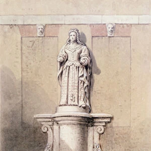 Statue of Queen Anne at the East End of Queen Square, 1851 (w / c on paper)