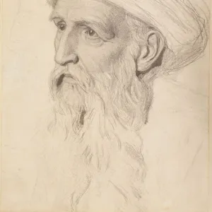 Study for the Head of Elijah, 1860-61 (pencil on paper)