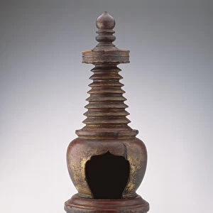 Stupa, Ming dynasty (1368-1644) (lacquered wood & gold)