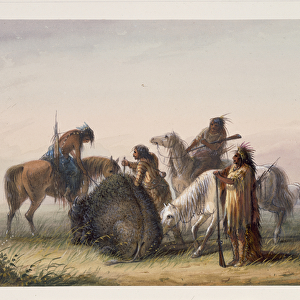 Supplying Camp with Buffalo Meat, c. 1858-60 (w / c on paper)