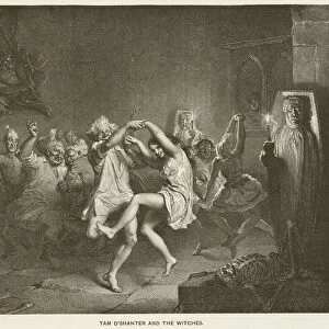 Tam O Shanter and the witches (engraving)