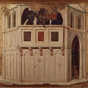 The Temptation at the Temple. Altarpiece (tempera and gold on wood, 1308-1311)