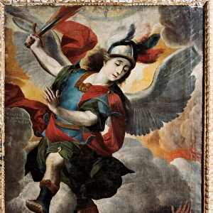 "The Archangel Saint Michael"Painting by Melchor Perez de Holguin (1665-1724)