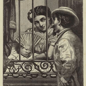 "The Lovers", a Cuban Street Scene (engraving)