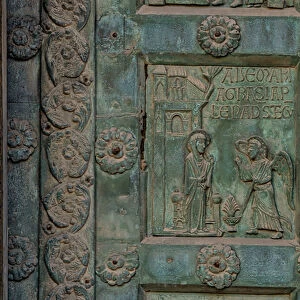 Tile depicting "Annunciation"(scene of the New Testament), 1185-86 (bronze)