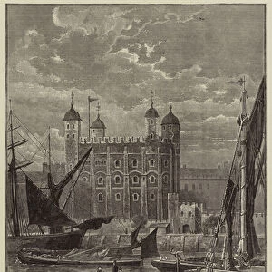 The Tower of London, showing the White Tower, after the Demolition of the Old Guard-Rooms and Offices (engraving)