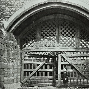 Tower of London, Tower Hill: Traitors Gate, 1890 (b / w photo)