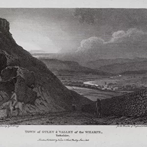 Town of Otley and Valley of the Wharfe, Yorkshire (engraving)