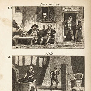 Trades in Regency England: Ale-house, silk mill and stocking weaver