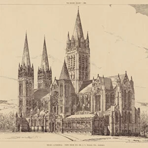 Truro Cathedral, View from NE (engraving)