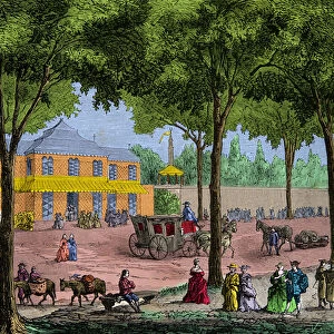 The Turkish cafe on the Boulevard du Temple in Paris in 1780, Engraving