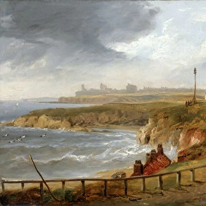 Tynemouth from Cullercoats (oil on board)