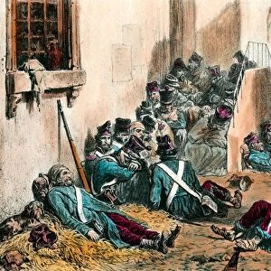 Typhus during the Napoleonic Wars Soldiers of the French army suffer from fever caused by