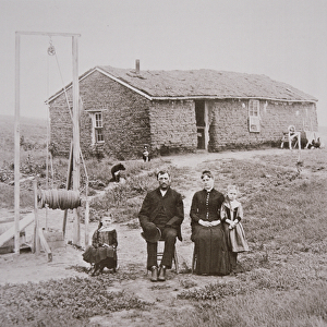 Typical pioneers sodhouse, c. 1870 (b / w photo)