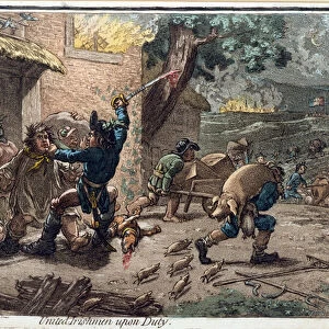 United Irishmen Upon Duty, published by Hannah Humphrey in 1798 (coloured engraving)