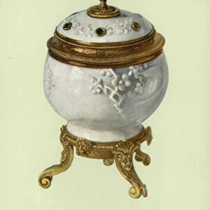 Vase, Fuchien Porcelain, with Louis XIV, Silver-gilt Mount (colour litho)