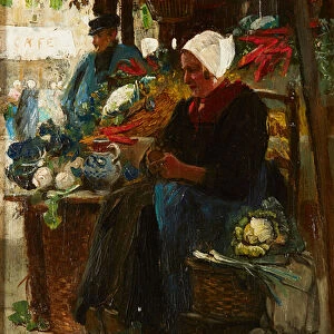 The Vegetable Market (oil on canvas)