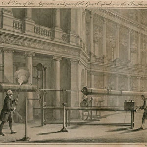 A view of the apparatus and part of the great cylinder in the Pantheon, Oxford Street, London (engraving)