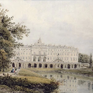 View of the Great Palace of Strelna near St. Petersburg, 1841 (w / c on paper)