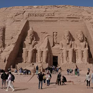 View of the Great Temple, Statues of Ramses II and Re, Abu Simbel