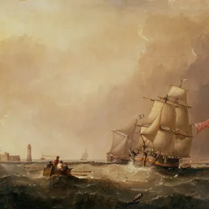 A View of Mersey Harbour and a View of Shipping Off Douglas, Isle of Man (oil on panel)