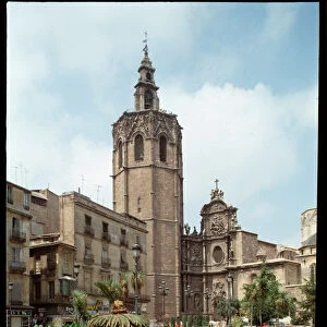 View of the Micalet (Miquelet or El Miguelete) bell tower of the cathedral of Valencia