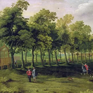 View of Nonsuch Palace in the time of King James I, early 17th century (oil on canvas