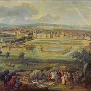 View of the Palace of Fontainebleau from the Parterre of the Tiber, 1722 (oil on canvas)