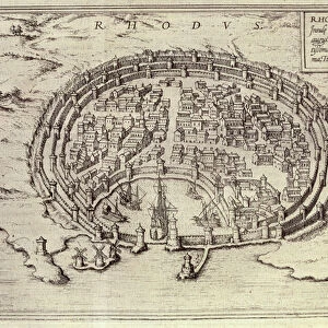 View of Rhodes, from Theatre of the Main Towns in the World, 1573 (engraving)