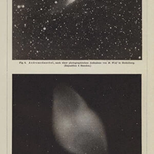 Views of the Andromeda Nebula and the Dumbbell Nebula (engraving)