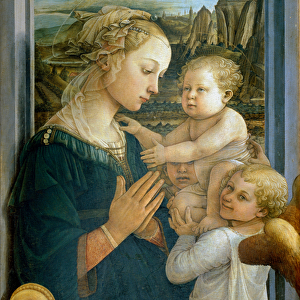 Virgin and Child and Two Angels, c. 1465 (Detrempe on wood)