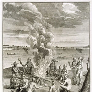 Virginians Worshipping Fire and Rejoicing having been Delivered from Considerable Danger