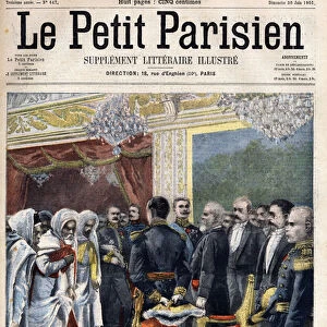 Visit of the Moroccan embassy received by the President of France Emile Loubet (1838-1929