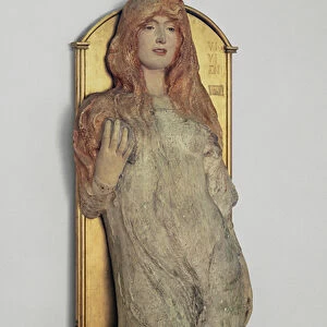 Vivien from Tennysons Idylls of the King, 1896 (polychromatic plaster)