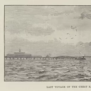 Last Voyage of the Great Eastern, passing New Brighton, entering the Mersey (engraving)