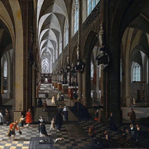 "Vue interieure de la cathedrale d Anvers"Peinture de Pieter Neefs l ancien (ou le Vieux) (1578-1661) 1651 Indianapolis museum of art Indiana Etats Unis