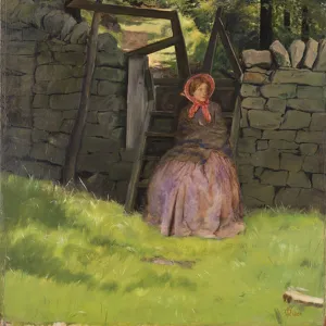 Waiting, 1854 (oil on panel)