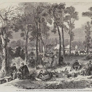 The War in Italy, Bivouac of French Troops at Cameriano (engraving)